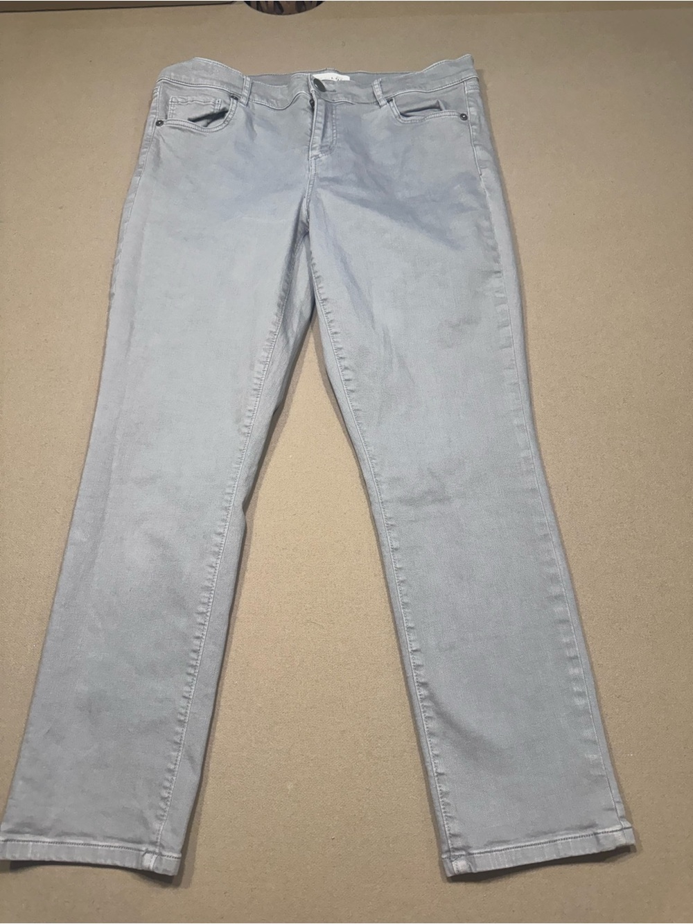 LOFT Light Gray Skinny Crop Jeans